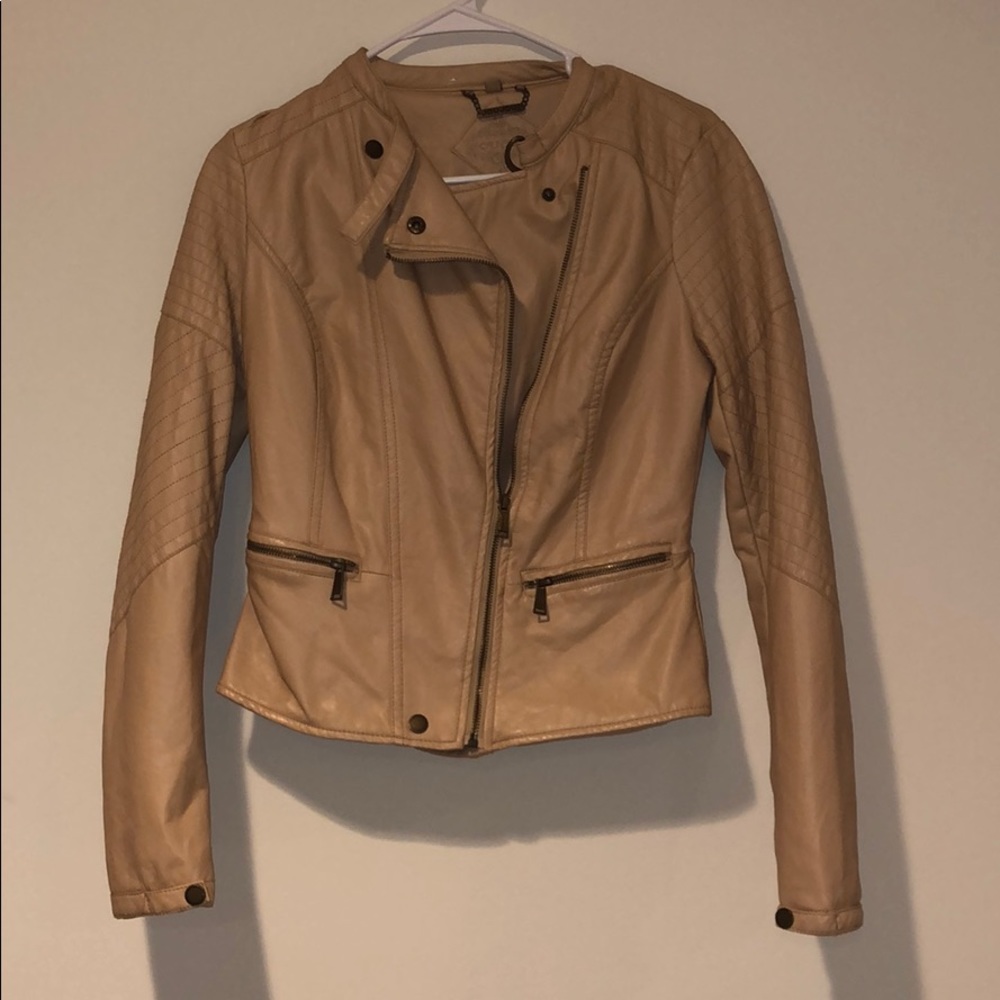 Tan leather jacket